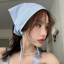 Load image into Gallery viewer, Korean Ins Lace Hair Scarf Women Retro Triangle Hair Band Strap Hair Bag Headscarf Hat Travel Photo Headband Turban Accessorie
