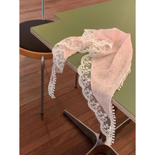 Load image into Gallery viewer, Korean Ins Lace Hair Scarf Women Retro Triangle Hair Band Strap Hair Bag Headscarf Hat Travel Photo Headband Turban Accessorie
