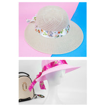 Load image into Gallery viewer, Summer Women Imitation Rafi Grass Hat Portable Holiday Beach Outing Sun-proof Solid Color Female Sunshade Bonnet Cap

