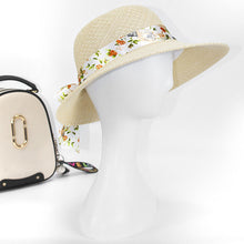Load image into Gallery viewer, Summer Women Imitation Rafi Grass Hat Portable Holiday Beach Outing Sun-proof Solid Color Female Sunshade Bonnet Cap
