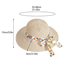 Load image into Gallery viewer, Summer Women Imitation Rafi Grass Hat Portable Holiday Beach Outing Sun-proof Solid Color Female Sunshade Bonnet Cap
