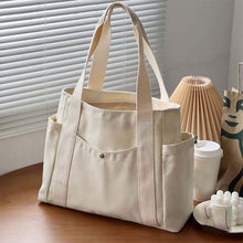 Load image into Gallery viewer, Large Capacity Canvas Tote Bags for Work Commuting Carrying Bag College Style Student Outfit Book Shoulder Bag

