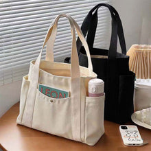 Load image into Gallery viewer, Large Capacity Canvas Tote Bags for Work Commuting Carrying Bag College Style Student Outfit Book Shoulder Bag
