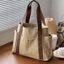 Load image into Gallery viewer, Large Capacity Canvas Tote Bags for Work Commuting Carrying Bag College Style Student Outfit Book Shoulder Bag
