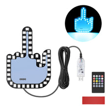 Load image into Gallery viewer, USB Car Finger Gesture Light LED RGB Colorful Fun Gesture Light Hand Lamp Middle Finger Truck Car Accessories
