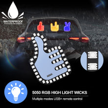 Load image into Gallery viewer, USB Car Finger Gesture Light LED RGB Colorful Fun Gesture Light Hand Lamp Middle Finger Truck Car Accessories
