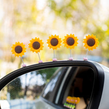 Load image into Gallery viewer, 5Pcs Cartoon Car Interior Shaking Head Flower Ornament Decoration Spring Shake Head Sunflowers Decor Double-sided Tape
