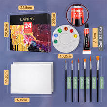 Load image into Gallery viewer, 12/24 Colors Acrylic Paints Set Professional Brush Set 12ml Tubes Artist Drawing Painting Pigment Hand Painted Wall Paint DIY
