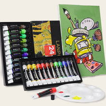 Load image into Gallery viewer, 12/24 Colors Acrylic Paints Set Professional Brush Set 12ml Tubes Artist Drawing Painting Pigment Hand Painted Wall Paint DIY
