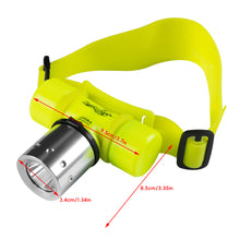 Load image into Gallery viewer, Waterproof Diving Headlight Strong Magnetic Switch Super Bright T6 Light Bead Head-Mounted Long Endurance Flashlight
