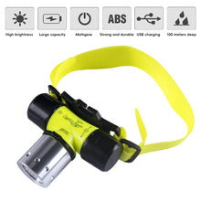 Load image into Gallery viewer, Waterproof Diving Headlight Strong Magnetic Switch Super Bright T6 Light Bead Head-Mounted Long Endurance Flashlight
