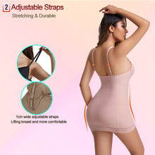 Load image into Gallery viewer, Slimming Full Length Shapewear Slips Nude Straight Tube Dress Body Shaper Women Skinny Under Dresses Underwire Cup Black
