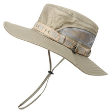 Load image into Gallery viewer, 1Pc Summer Men Bucket Hat Outdoor UV Protection Wide Brim Panama Safari Hunting Hiking Hat Mesh Fisherman Hat Beach Sunscreen Cap

