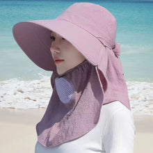 Load image into Gallery viewer, 1Pc Summer Sun Hats UV Protection Outdoor Fishing Cap for Women Hiking Camping Working Visor Bucket Hat Removable Fishing Hat

