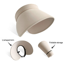 Load image into Gallery viewer, Foldable Sun Hats Female Summer Hat Visors Empty Top Hat Wide Large Brim Beach Hats Beach Protection Caps Women
