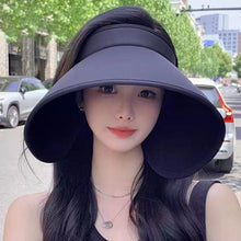 Load image into Gallery viewer, Foldable Sun Hats Female Summer Hat Visors Empty Top Hat Wide Large Brim Beach Hats Beach Protection Caps Women
