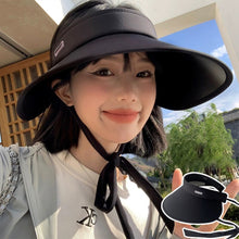 Load image into Gallery viewer, Foldable Sun Hats Female Summer Hat Visors Empty Top Hat Wide Large Brim Beach Hats Beach Protection Caps Women
