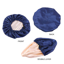 Load image into Gallery viewer, Women Large Satin Bonnet Silky Night Sleeping Cap Adjusting Button Night Hat Beauty Salon Hair Care Hat Bathroom Products
