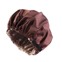 Load image into Gallery viewer, Women Large Satin Bonnet Silky Night Sleeping Cap Adjusting Button Night Hat Beauty Salon Hair Care Hat Bathroom Products
