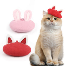 Load image into Gallery viewer, 1Pc Painter Wool Cap Pet Designer Rabbit Hats Dog Beret Pet Headwear Warm Headgear Mini Decorative Cute Solid Color Pet Hat
