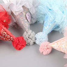 Load image into Gallery viewer, 1Pc Creative Lace happy Birthday Hat Children DIY Crown Hats with Rope Baby Party Birthday Photo Props Cute Pet Dog Party Cap
