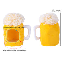 Load image into Gallery viewer, 1Pc Pets Funny Headwear Funny Creative Winter Soft Photography Prop Head Toys Beer Modeling Hat Puppy Head Costume for Cosplay Party
