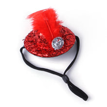 Load image into Gallery viewer, Funny Hats For Small Animals Pet Chicken Duck Hats For Hens Tiny Pets Funny Chicken Accessories Feather Top Hat With Adjustable Elastic Chin Strap Rooster Duck
