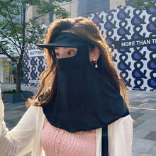 Load image into Gallery viewer, Ice Silk UPF50+ Sunscreen Mask With Brim Extended Neck Guard UV Protection Outdoor Sports Cycling Mask Adjustable Facekini
