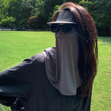 Load image into Gallery viewer, Ice Silk UPF50+ Sunscreen Mask With Brim Extended Neck Guard UV Protection Outdoor Sports Cycling Mask Adjustable Facekini

