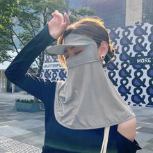 Load image into Gallery viewer, Ice Silk UPF50+ Sunscreen Mask With Brim Extended Neck Guard UV Protection Outdoor Sports Cycling Mask Adjustable Facekini
