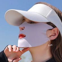 Load image into Gallery viewer, Summer UPF50+ Double Layer Ice Silk Mask Light Breathable Outdoor Cycling Golf Sun Mask 3D Ear Hanging Facekini
