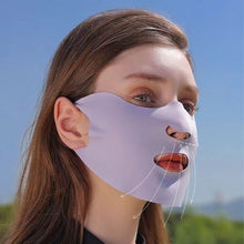 Load image into Gallery viewer, Summer UPF50+ Double Layer Ice Silk Mask Light Breathable Outdoor Cycling Golf Sun Mask 3D Ear Hanging Facekini
