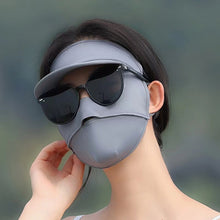 Load image into Gallery viewer, UPF50+ Full Face Sunscreen Mask With Brim Outdoor UV Protection Cycling Driving Ice Silk Facekini
