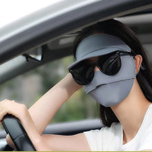 Load image into Gallery viewer, UPF50+ Full Face Sunscreen Mask With Brim Outdoor UV Protection Cycling Driving Ice Silk Facekini
