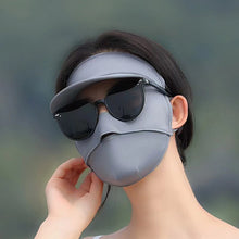 Load image into Gallery viewer, UPF50+ Full Face Sunscreen Mask With Brim Outdoor UV Protection Cycling Driving Ice Silk Facekini
