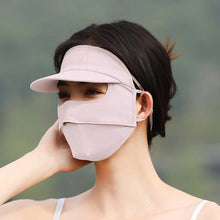 Load image into Gallery viewer, UPF50+ Full Face Sunscreen Mask With Brim Outdoor UV Protection Cycling Driving Ice Silk Facekini

