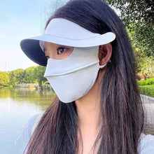 Load image into Gallery viewer, Full Face Sunscreen Mask With Large Vinyl Brim Outdoor Driving Riding UV Protection Eye Protection Ice Silk Facekini
