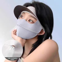 Load image into Gallery viewer, Full Face Sunscreen Mask With Large Vinyl Brim Outdoor Driving Riding UV Protection Eye Protection Ice Silk Facekini
