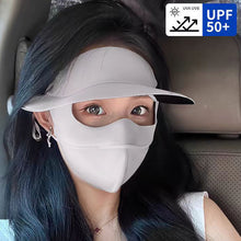 Load image into Gallery viewer, Full Face Sunscreen Mask With Large Vinyl Brim Outdoor Driving Riding UV Protection Eye Protection Ice Silk Facekini
