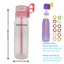 Load image into Gallery viewer, 650ML Large Capacity Outdoor Sports Water Bottle With 0 Sugar 0 Fat 0 Calories Fruit Flavoured Ring Fun Straw Bottle
