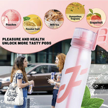 Load image into Gallery viewer, 650ML Large Capacity Outdoor Sports Water Bottle With 0 Sugar 0 Fat 0 Calories Fruit Flavoured Ring Fun Straw Bottle
