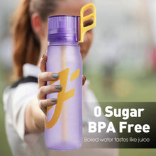 Load image into Gallery viewer, 650ML Large Capacity Outdoor Sports Water Bottle With 0 Sugar 0 Fat 0 Calories Fruit Flavoured Ring Fun Straw Bottle
