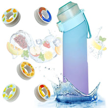 Load image into Gallery viewer, 650ML Frosted Gradient Outdoor Exercise Fitness Bottle With Multi-Flavored 0 Sugar 0 Calorie Scented Ring Large Capacity Sippy Bottle
