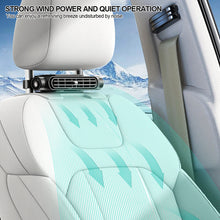 Load image into Gallery viewer, Car Interior Seat Fan Backseat Cooling Fan Front Rear Seat Headrest Cooling Air Fan with USB Powered Adjustable Strap
