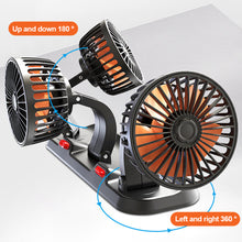 Load image into Gallery viewer, 5V 12V 24V Adjustable 3 Head Car Fan Cooling Car Fan USB 2 Speeds For Auto Cooler Air Fan Accessories
