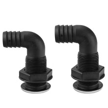 Load image into Gallery viewer, Marine Boat Thru Hull Fitting 90° Connector Plastic Boat Drain Bilge Pump Plumbing For 3/4, 1Inch Hose
