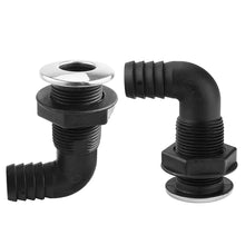 Load image into Gallery viewer, Marine Boat Thru Hull Fitting 90° Connector Plastic Boat Drain Bilge Pump Plumbing For 3/4, 1Inch Hose

