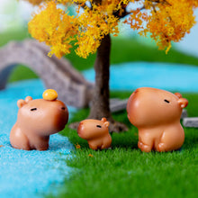 Load image into Gallery viewer, Cute Capybara Figurines Miniature Craft Ornament Micro Landscape Kawaii Desk Car Interior Accessories Home Decoration Kids Gift
