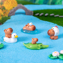 Load image into Gallery viewer, Cute Capybara Figurines Miniature Craft Ornament Micro Landscape Kawaii Desk Car Interior Accessories Home Decoration Kids Gift
