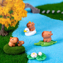 Load image into Gallery viewer, Cute Capybara Figurines Miniature Craft Ornament Micro Landscape Kawaii Desk Car Interior Accessories Home Decoration Kids Gift
